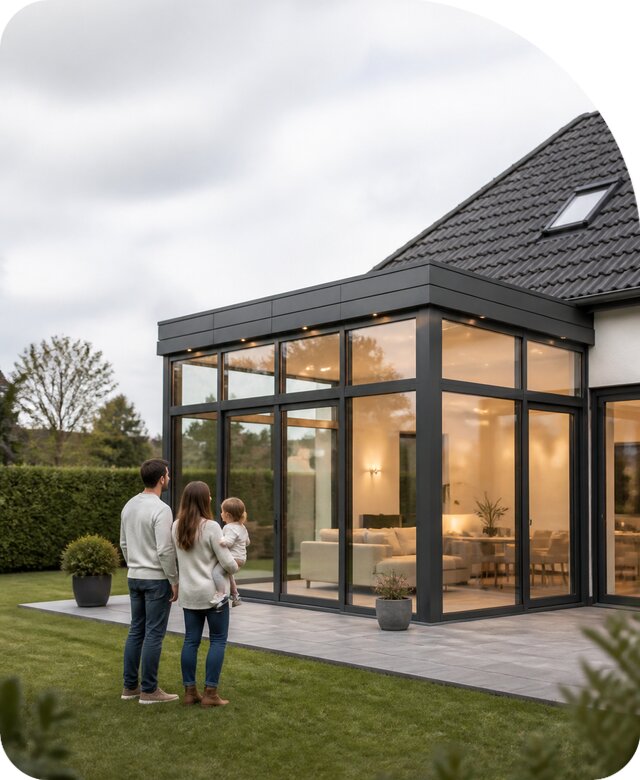 Пристройка с панорамными окнами в Протвине от 96663 р. | РадиДОМА-Прн